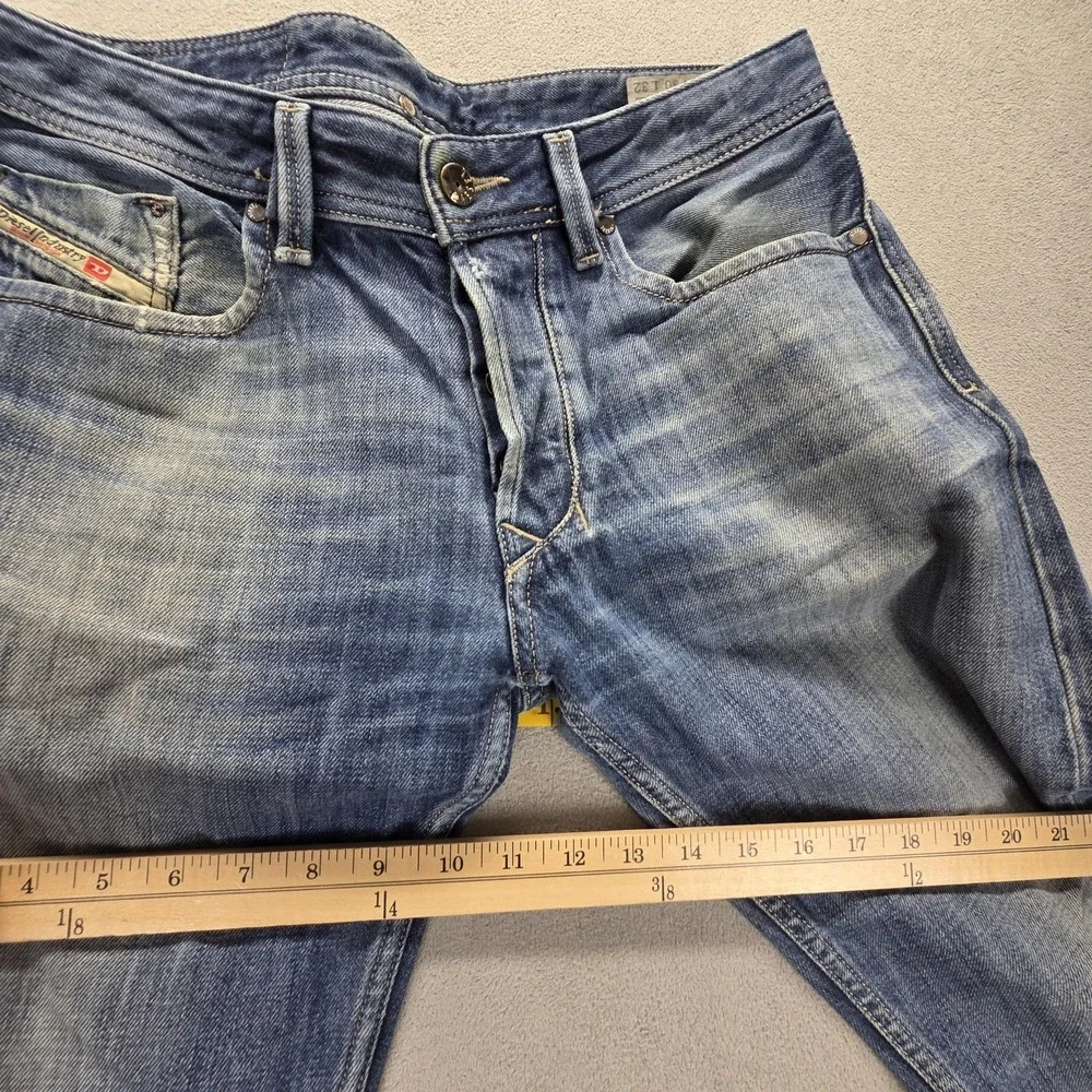 Diesel Jeans Mens 30x32 Blue Larkee Regular Straight Med Wash Button Fly 0074G